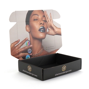 Tùy Chỉnh Die Cut Sóng Tim Chèn Gói Quà Tặng Sản Phẩm Văn Học Matte Đen Tóc Thuê Bao Vận Chuyển Hộp Bao Bì - Product Image 3