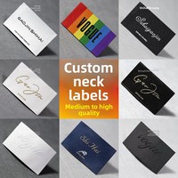 Étiquettes tissées haute densité personnalisées (forme rectangulaire en polyester) pour vêtements féminins, fabriquées à Guangzhou