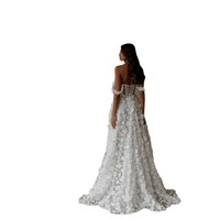 Robe longue blanche populaire à bretelles et fleurs, nouvelle, élégante, avec fente latérale et petite traîne