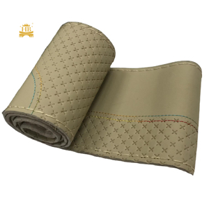 Housse de <span class=keywords><strong>volant</strong></span> DIY cousue main en <span class=keywords><strong>cuir</strong></span> durable 38CM, avec surpiqûres professionnelles, antidérapante et confortable pour berline - Product Image 3