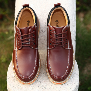 Chaussures habillées plates en cuir véritable pour hommes, décontractées et professionnelles, à lacets, avec semelle extérieure en caoutchouc antidérapante - Product Image 4