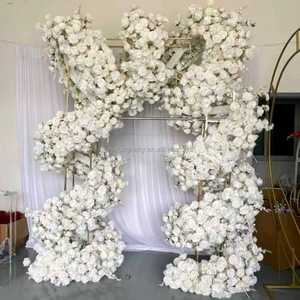 Dekorasi Pernikahan Elegan Boho Ivory <span class=keywords><strong>White</strong></span> Mawar Buatan Eucalyptus 200x40cm Latar Belakang Panggung T Perlengkapan Dekorasi Bunga Buatan - Product Image 5