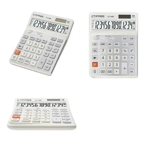CTIFREE New Design 14 Digit Custom Financial Calculator CT-140E 2 Degrees Tilt Angle Big Desktop Electronic Calculator
