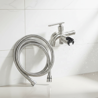 Robinet de bidet WC en acier inoxydable brossé SS304, double sortie, vanne d'angle, pistolet pulvérisateur à main avec tuyau