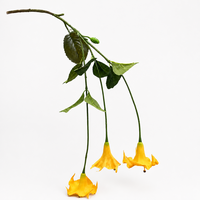 Fleurs artificielles suspendues en forme de trompette, arrangement floral à 3 têtes pour la décoration de mariage, Noël, la Saint-Valentin, Thanksgiving et Pâques