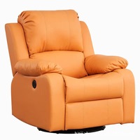 Fauteuil inclinable électrique multifonctionnel en cuir de style européen de première classe pour salon, avec massage et fonction balancelle