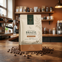 Café Arabica Marque Blanche - Spécialité Haute Montagne 1300m Micro-Lots Verts Torréfiés Minas Gerais Brésil Origine Unique Fine Tasse