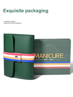Ensemble de manucure professionnel de 16 pièces en acier inoxydable, coupe-ongles, kit d'outils de pédicure avec étui en cuir de qualité supérieure pour homme et femme, cadeau