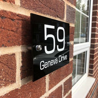 Plaque de porte lumineuse personnalisée à LED rétroéclairée de 12 pouces pour numéro de maison, éclairage extérieur, numéros d'adresse, tension AC/DC, 50 000 heures