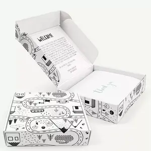 Ecológico papel corrugado lujo personalizado paquete de papel caja camiseta embalaje para tela