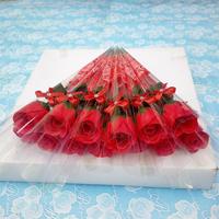 YILUN Bunga Sabun Mawar Buatan Tangkai Tunggal Kecil Laris Manis dengan Kemasan PVC Beraroma Tahan Air Diamond Rose