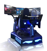 Simulador de Carreras Dinámico de Tres Ejes, Videojuego de Realidad Virtual, Arcade, Pantalla Triple Grande, Educativo para Interiores, Aeropuertos, Hogares, Guarderías, Metálico