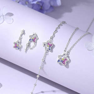 Collar de Joyería de Moda, Collar con Colgante, Joyería Fina, Collar de Plata 925, Joyería para Mujer, Plata de Ley 925, Joyería Estrella - Product Image 3