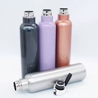Botella Deportiva Aislada Unisex de 750 ml con Asa, Logotipo Personalizado, Acero Inoxidable al Vacío, Tapa de Plástico, Libre de BPA, a Prueba de Fugas, Térmica de 12-24 Horas