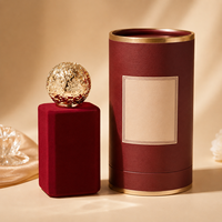 Flacon de parfum en verre floqué carré de luxe personnalisé OEM, 30 ml, 50 ml, 100 ml, flacon de parfum floqué avec boîte