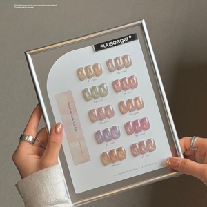 Ensemble de vernis à ongles gel <span class=keywords><strong>effet</strong></span> œil de chat Moon Light Suuseegel, transparent, rose nude, pailleté - Product Image 3