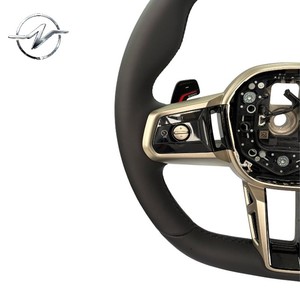Volant sport <span class=keywords><strong>de</strong></span> <span class=keywords><strong>luxe</strong></span> multifonction YZ à 3 branches, antidérapant, tout cuir, pour Série 5, Série 7, mise à niveau ID8 - Product Image 2