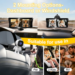 Moniteur de voiture pour bébé avec écran de 6,86 pouces et pare-soleil, moniteur de voiture orienté vers l'arrière avec vision nocturne, installation facile - Deux canaux pour <span class=keywords><strong>la</strong></span> sécurité des enfants - Product Image 6