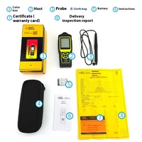 St8819A Gaussmètre Tesla mètre électronique portable avec écran LCD et LED Testeur de champ magnétique Détecteur de force
