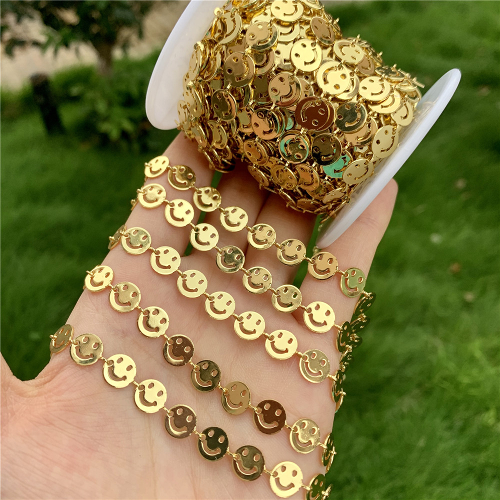 LS-A3599 горячее тиснение золотом покрытие рисунком в виде улыбающихся рожиц; Очаровательные цепочки, аксессуар, высокое качество женский браслет из колец и не тускнеет цепи аксессуар