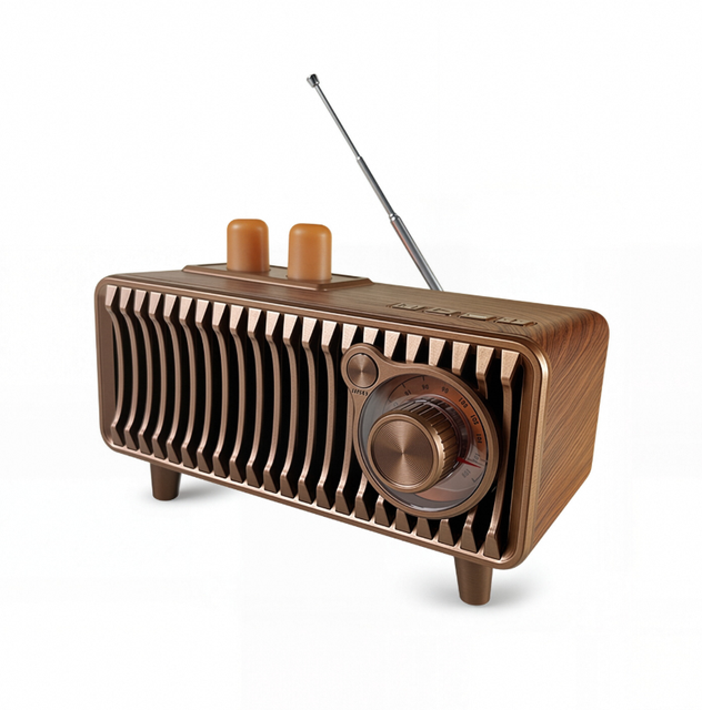Retro Wood Grain Colorful Radio Mini Card Slot Wireless Speaker Creative Gift