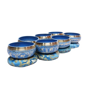 Juego de cuencos para cantar de alquimia grande de chakra tibetano hecho a mano estilo de bronce tradicional hecho en Nepal-artesanías de metal exquisitas - Product Image 1
