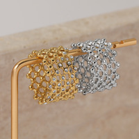 Bague géométrique carrée en acier inoxydable plaqué or et argent PVD avec pierre en zircon pour femme, cadeau de bijoux