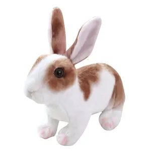 anpassbares neues plüsch ostern-kaninchen plüsch stofftier weiches cartoon-spielzeug hase stofffarben weiß grau simulierung kaninchen-spielzeug