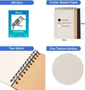 Bview Bộ Dụng Cụ Vẽ Phác Thảo Nghệ Thuật Chuyên Nghiệp 50 Món Với Sách Phác Thảo - Product Image 5