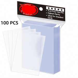 Soft for 2-5/8" X 3-5/8" for Standard Trading Cards TCG Clear PP <b>Plastic</b> Non-PVC 0.05mm Thick Protective Card Guards - Product Image 2