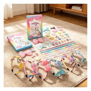 Girls DIY Hair Hoop Decoration Set Butterfly Star Pearls <b>Mesh</b> Ribbon Handmade Party Favor Toy Present Pack Gift - Product Image 6