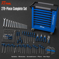 Armoire à outils industrielle RTTOOL à 8 tiroirs sur roulettes avec jeu d'outils, chariot à roulettes en acier pour atelier de réparation