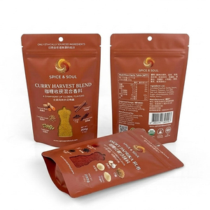 Sachet Mylar refermable personnalisé avec logo, réutilisable, <span class=keywords><strong>pour</strong></span> poudre de chili, poudre de curcuma, <span class=keywords><strong>épice</strong></span>s, assaisonnements, emballage alimentaire, pochette plastique verticale - Product Image 2