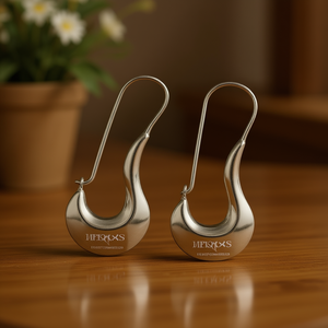 Orecchini pendenti Mekxs in lega di zinco, gioielli alla moda unisex, orecchini di tendenza color argento per donne e uomini - Product Image 2