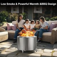 Brasero à bois sans fumée en acier inoxydable de 508 cm pour usage extérieur dans la cour et le jardin
