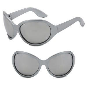 Lunettes de soleil ovales tendance 2025, style gothique, futuriste, Y2K, enveloppantes, pour femmes et hommes - Product Image 5