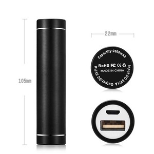 Banco de energía de emergencia cilíndrico personalizado de fábrica, forma redonda móvil, colorido, 2600mAh, Banco de energía móvil de aleación de aluminio para <span class=keywords><strong>Iphone</strong></span> - Product Image 3
