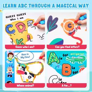 Libro de Colorear con Agua del Alfabeto para Niños de 3 a 5 Años, Reutilizable, 14 Páginas de Diario, Pluma de Agua, <span class=keywords><strong>Dibujo</strong></span> sin Desorden, Aprendizaje del Alfabeto Preescolar, Letras - Product Image 4