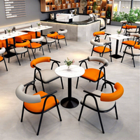 Table à manger en dalle de pierre de fer, chaises, ensemble de canapés modernes pour hôtel/appartement, zone de réunion/réception, banquette de cafétéria