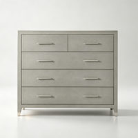 Commode de Rangement 5 Tiroirs en Bois Massif Gaufré, Finition Vieillie Simple et Moderne, Grande Capacité, Écologique, pour Chambre à Coucher, Usage Domestique