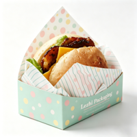 Papier d'emballage en gros pour petit-déjeuner, anti-taches, pour restaurants, boîte à hamburger, boîte à pain grillé pour sandwich