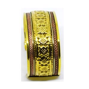 Vintage 1990 Chicago Victorian Muslim Chunky Gold <b>Bangle</b> Oval Cuff vibrant Holi <b>copper</b> <b>bangle</b> Jewelry Gift for Sister - Product Image 1