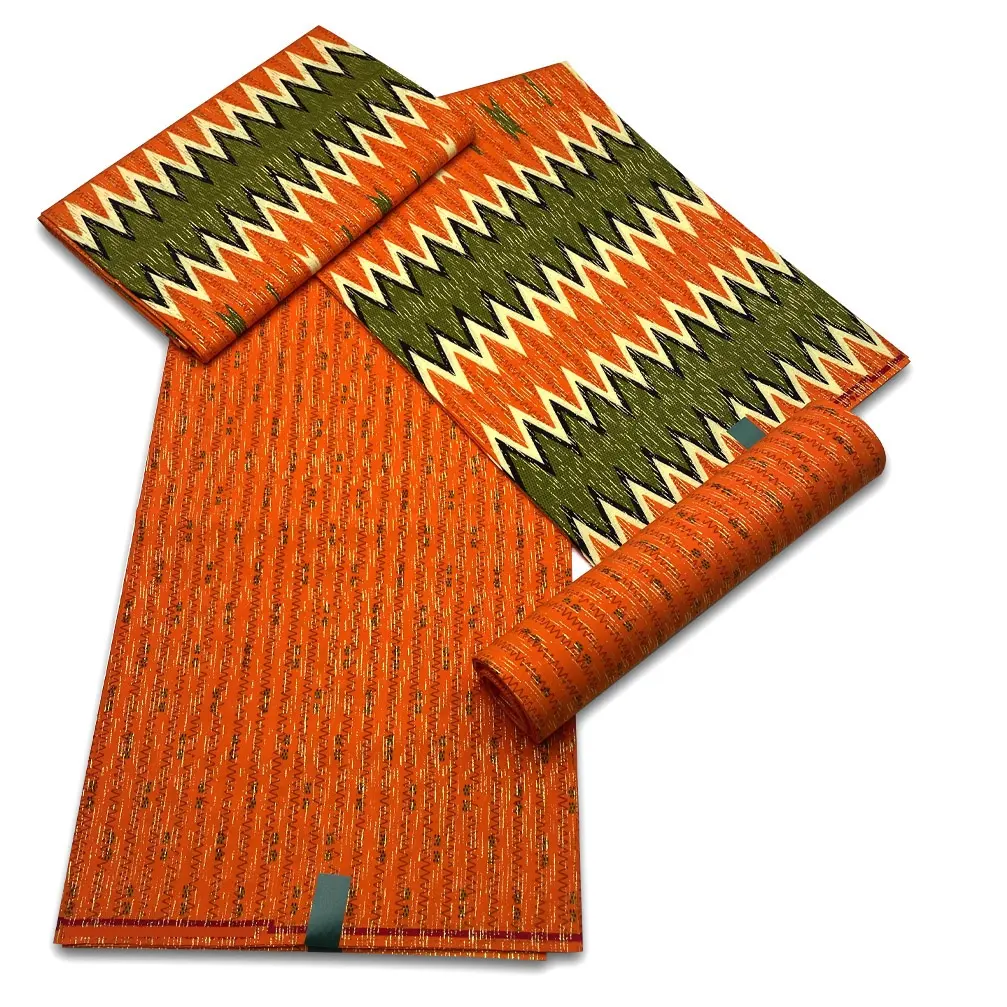 Venda Por Atacado 2 + 4 jardas Kente Design cera impressão 100% Con africano impressão tecido ankara tecidos