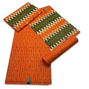 Tissu imprimé africain en <span class=keywords><strong>cire</strong></span> motif Kente 2+4 yards, 100% coton, vente en gros, tissus Ankara - Product Image 1