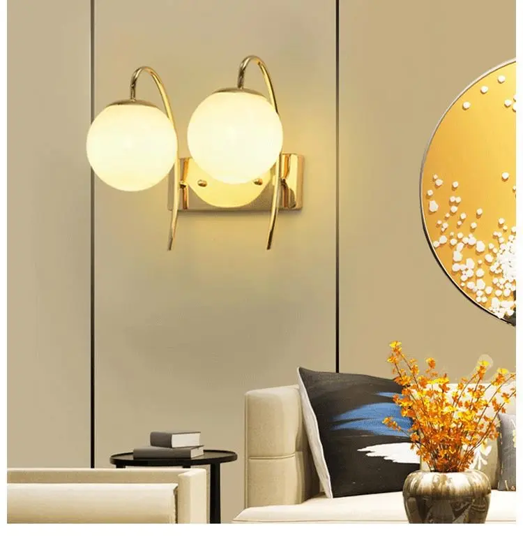 Metal altın küre Modern zarif LED kapalı duvar lambası duvar işık ev otel restoran oturma odası koridor dükkanı Bar Cafe için