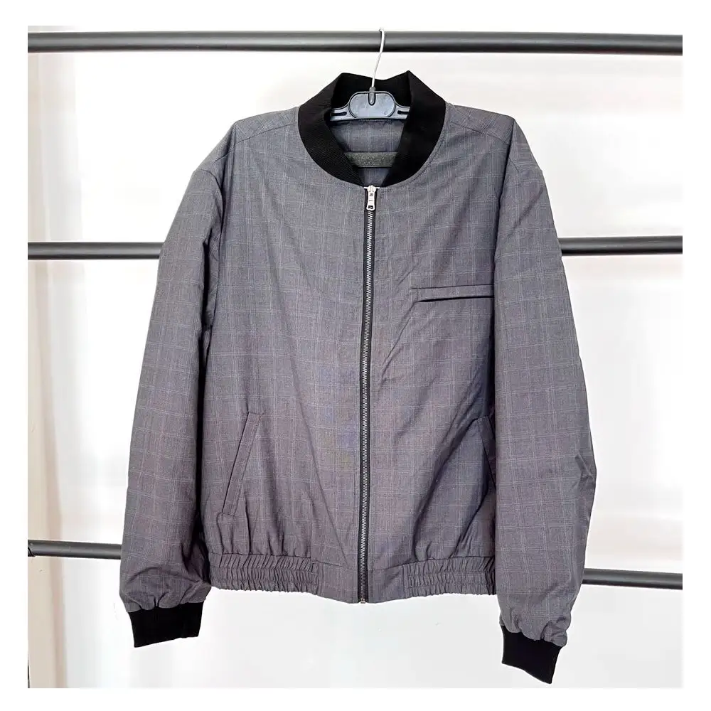 Cheap High quality Spring and Autumn Jacket Outdoor fashion clothing Mens casual wear made of TR check fabric plain customized.