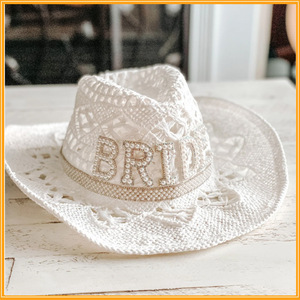 Offre Spéciale printemps et été creux BRIDE chapeaux de mariage pour les femmes <span class=keywords><strong>chapeau</strong></span> de paille tissé à la main fête de mariée chapeaux de mariée - Product Image 6