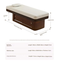 Table de massage électrique moderne en acier inoxydable avec grand espace de rangement, pour spa facial, salon de beauté, traitement de spa, revêtement en cuir PU
