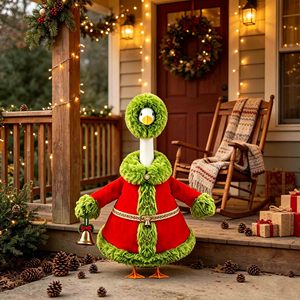 Tenue d'hiver de Noël pour animaux de compagnie, costume de canard de 23 pouces, vêtements pour figurines de cygne d'extérieur, décorations et vêtements pour canards de porche - Product Image 5