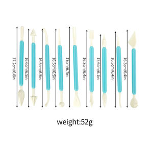 9 piezas de herramientas de decoración de pasteles Fondant, juego de herramientas de cerámica, Kit de cerámica, herramientas de escultura de arcilla de plástico DIY - Product Image 2